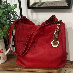 American Leather Red Shoulder Bag